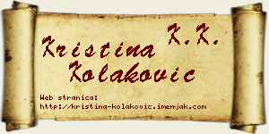 Kristina Kolaković vizit kartica